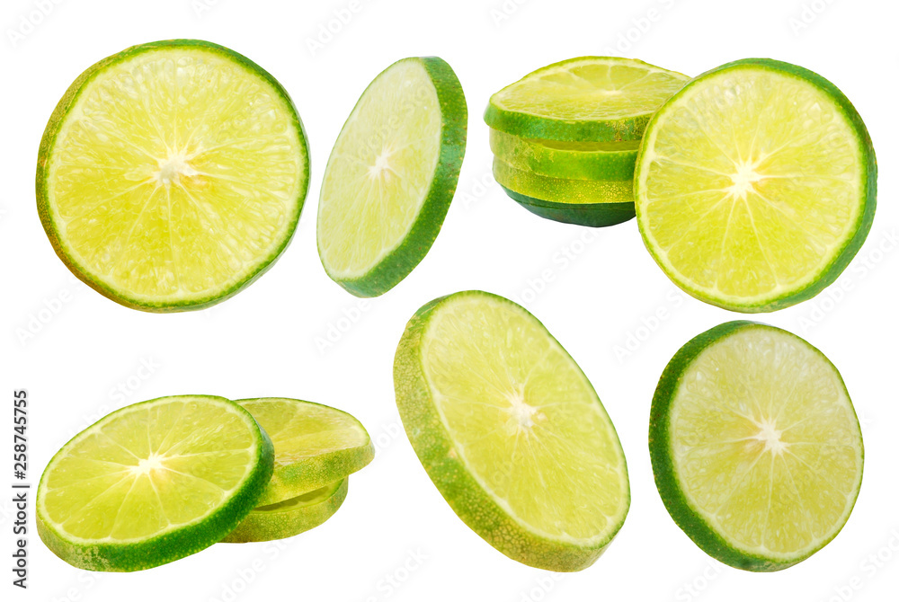 Thai lemon on a white background.Help to cure vomiting Wind, dizziness, drunkenness.With Clipping Path.