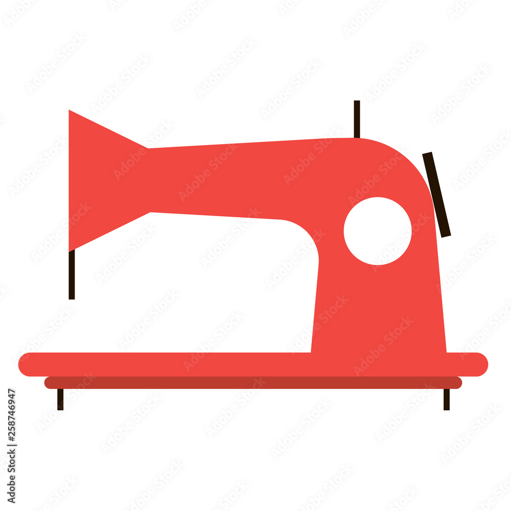 Sewing machine flat illustration on white Sewing machine flat illustration on white