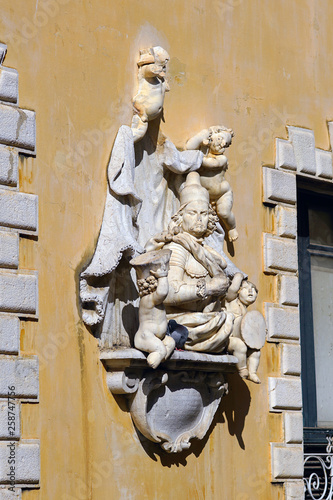 Statue of the town hall of Corfu town in Dimarcheio square photo