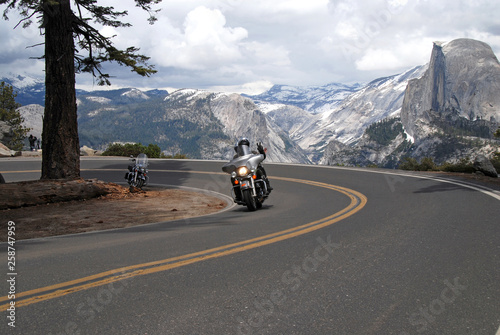 motorcycle riding in Yosemite National Park