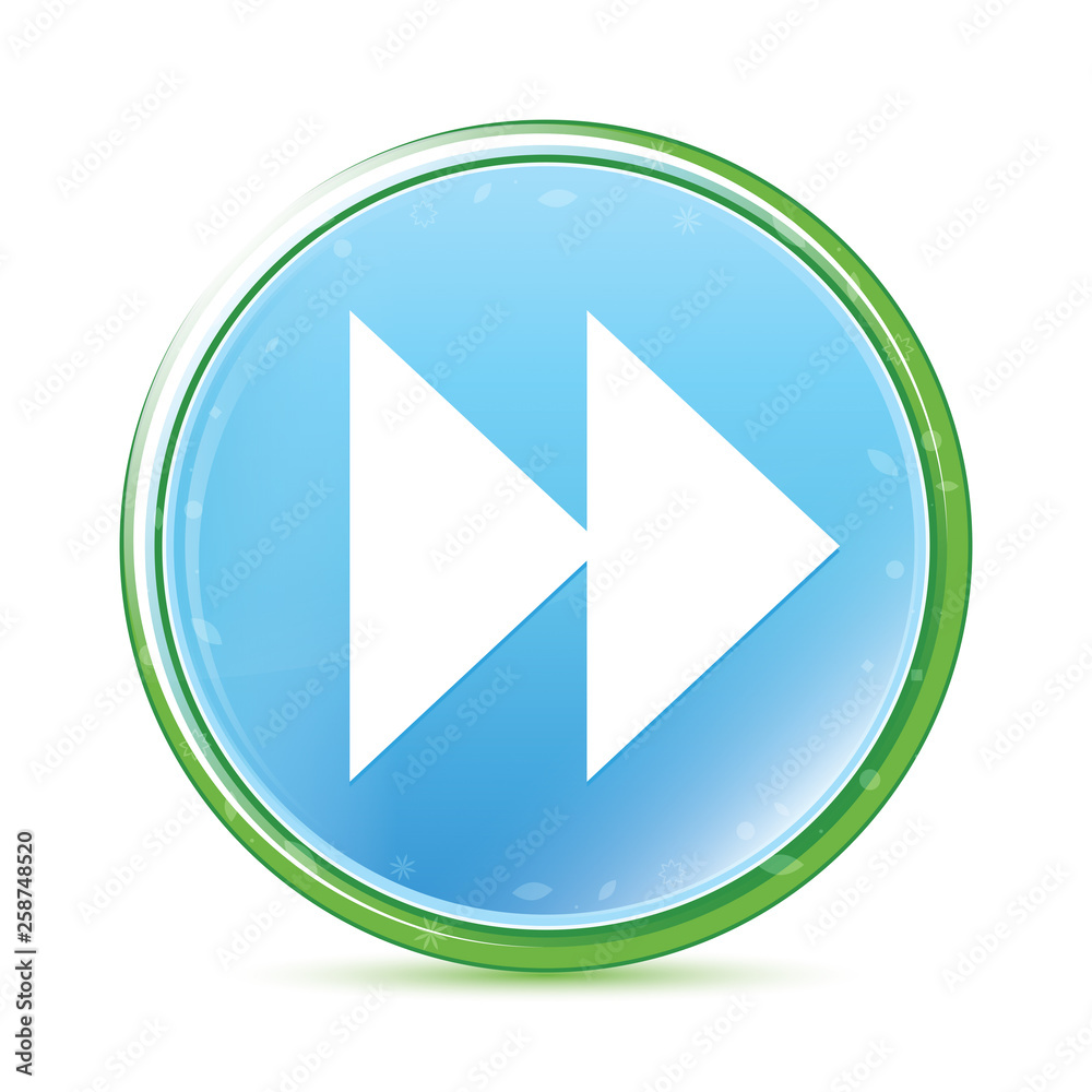 Jump forward icon natural aqua cyan blue round button Jump forward icon natural aqua cyan blue round button