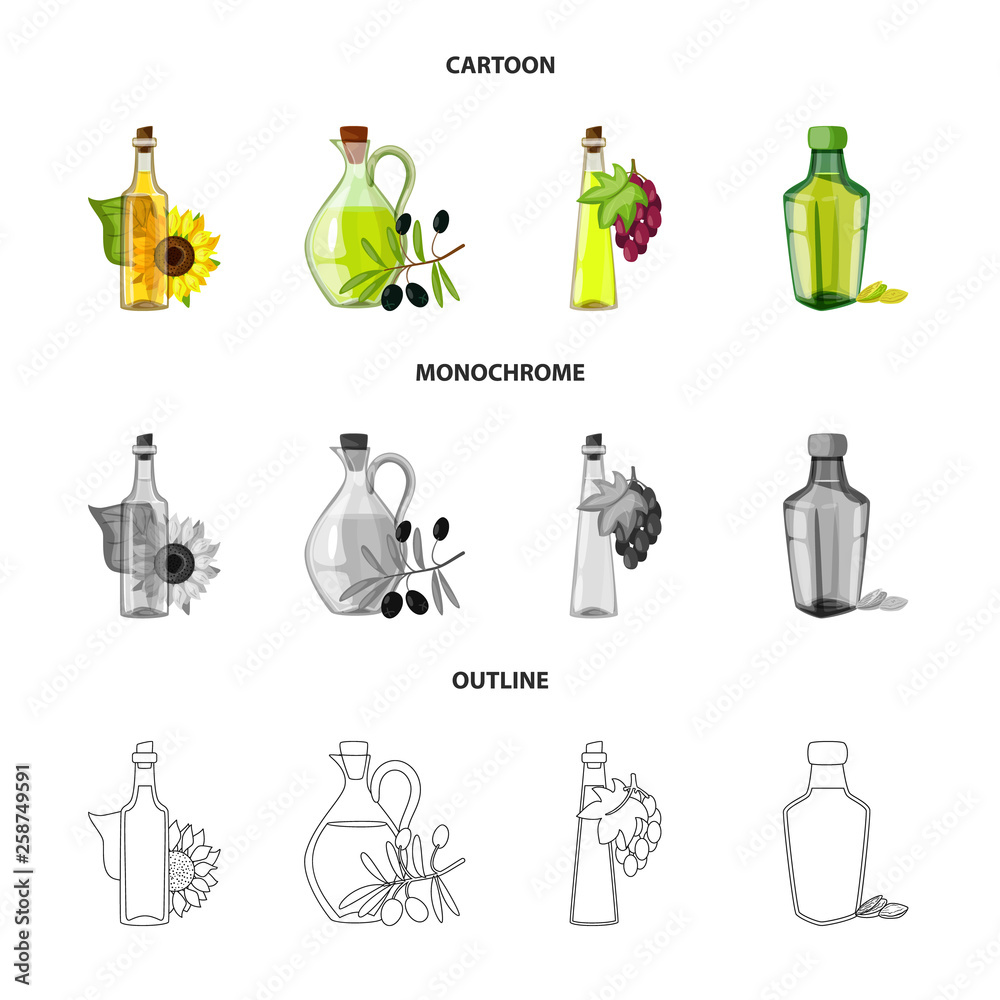 Fototapeta premium Vector design of healthy and vegetable sign. Collection of healthy and agriculture stock vector illustration.