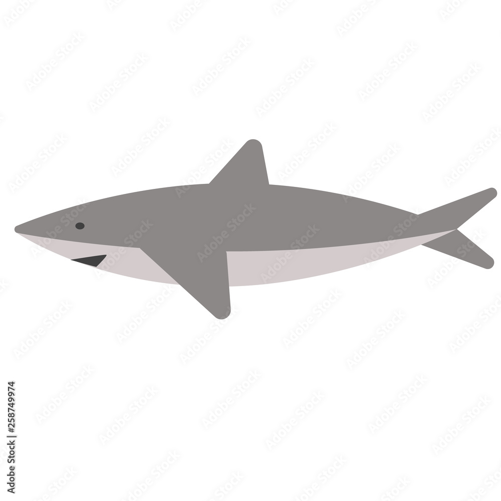Fototapeta premium Shark flat illustration on white