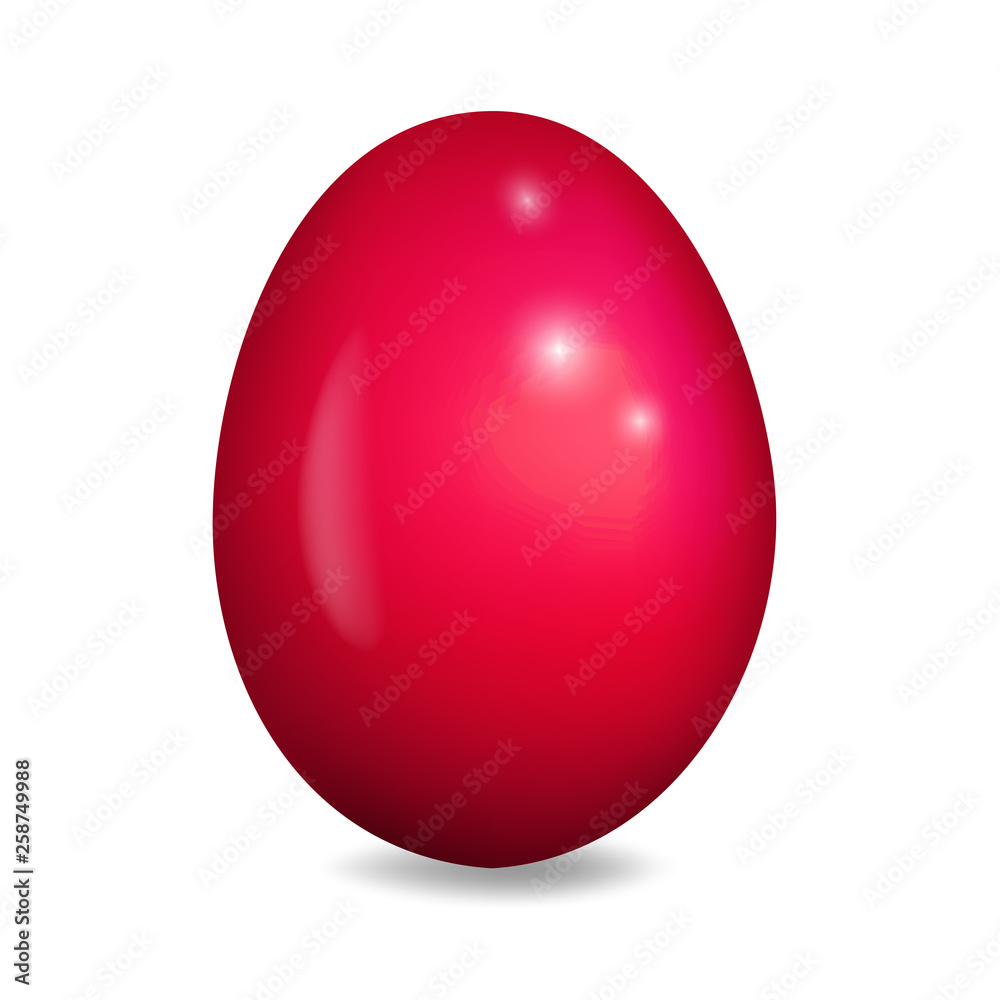Easter egg 3d vector illustration. glossy red egg Easter egg 3d vector illustration. glossy red egg