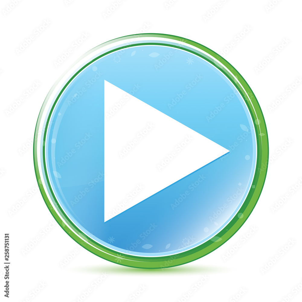 Play icon natural aqua cyan blue round button Play icon natural aqua cyan blue round button