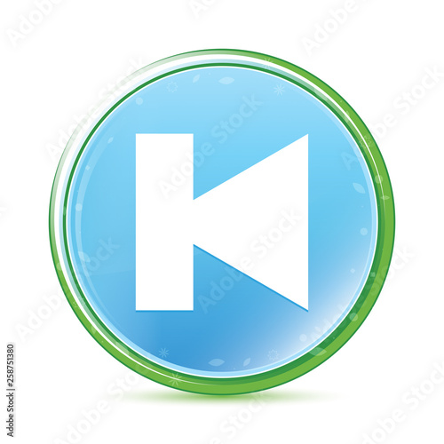 Free Download Previous track icon natural aqua cyan blue round button - GFXLoad