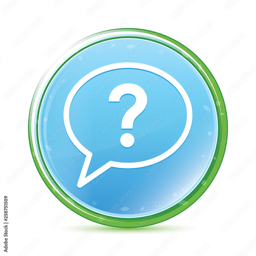 Question mark bubble icon natural aqua cyan blue round button Question mark bubble icon natural aqua cyan blue round button