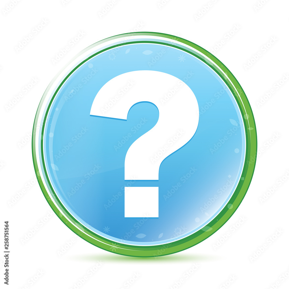 Question mark icon natural aqua cyan blue round button Question mark icon natural aqua cyan blue round button