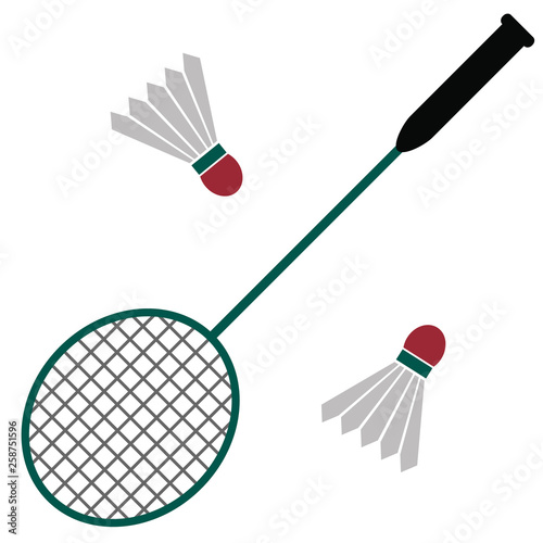 Badminton flat illustration on white