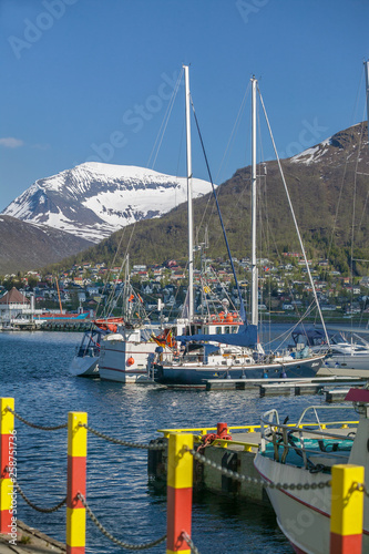 yachts in the city marina o...