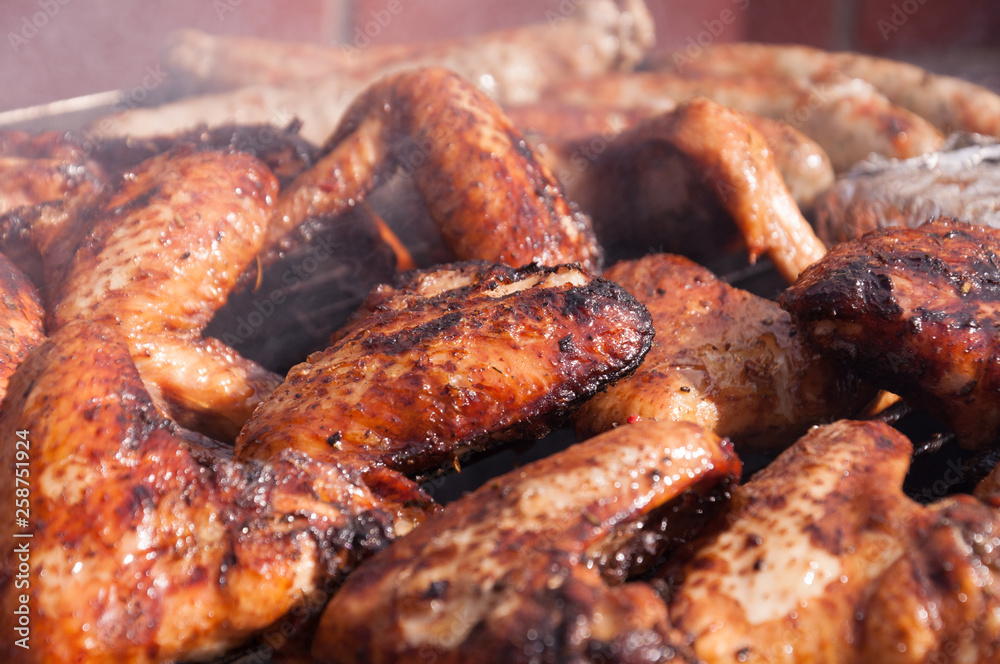 Hot wings on the grill