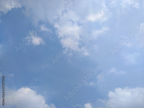 White soft cloud texture on blue sky background