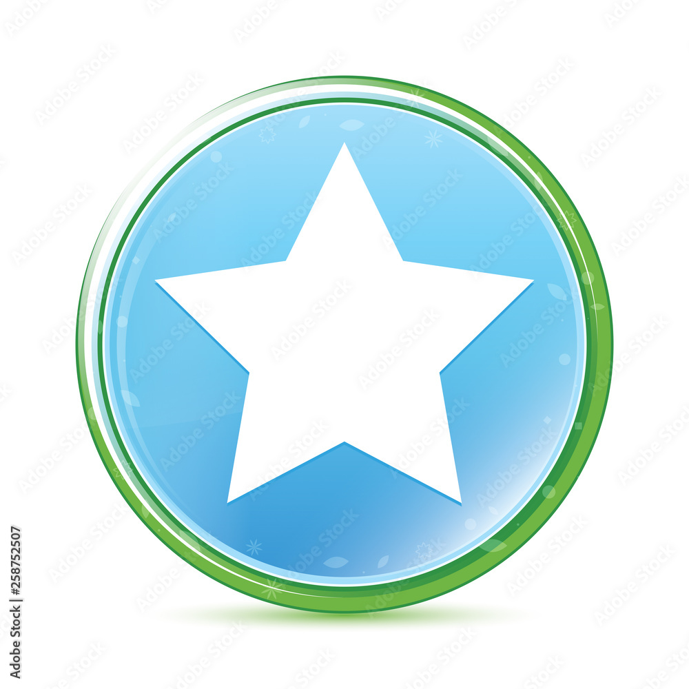 Star icon natural aqua cyan blue round button Star icon natural aqua cyan blue round button