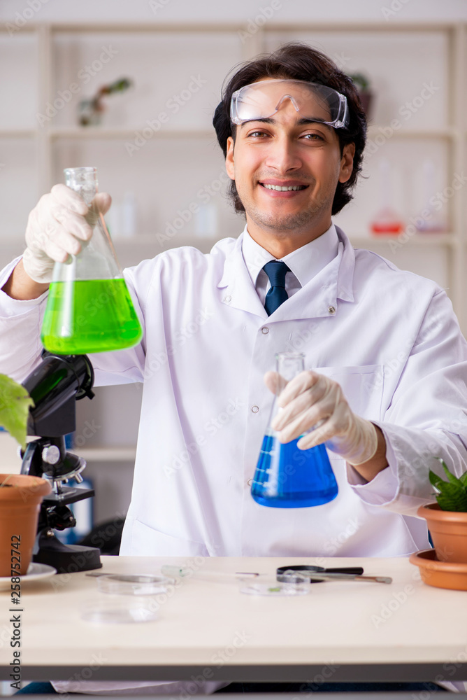 Biotechnology chemist working in lab Biotechnology chemist working in lab