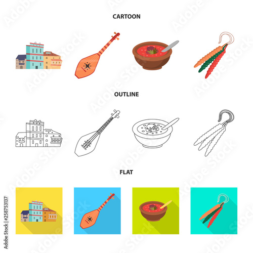Vector design of culture and sightseeing symbol. Set of culture and originality stock symbol for web.