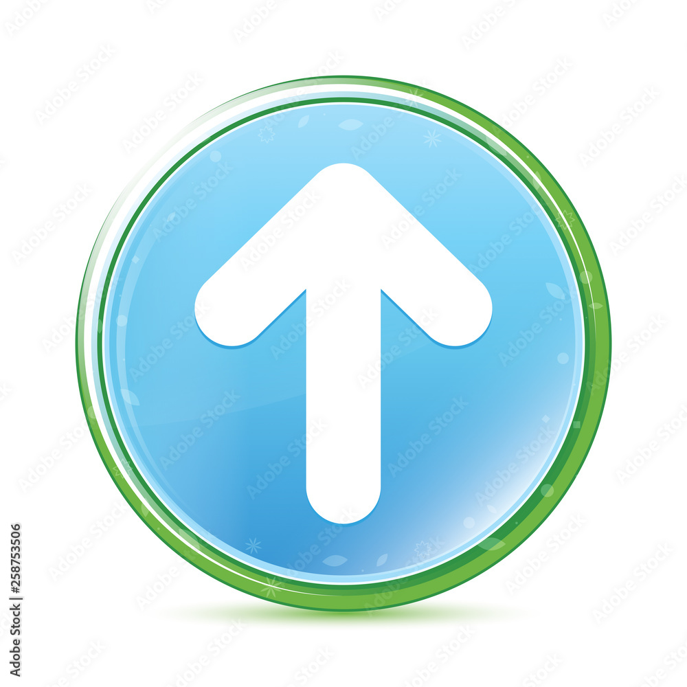 Up arrow icon natural aqua cyan blue round button Up arrow icon natural aqua cyan blue round button