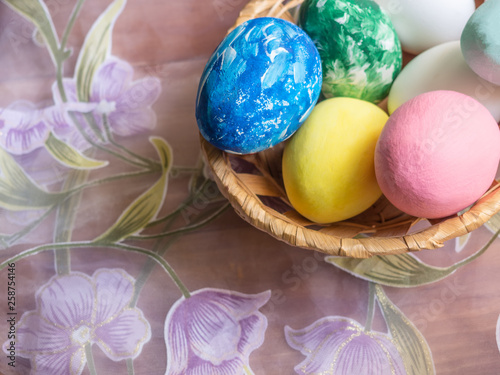 Easter eggs  on light background.