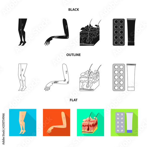 Vector illustration of medical and pain  icon. Collection of medical and disease stock vector illustration.