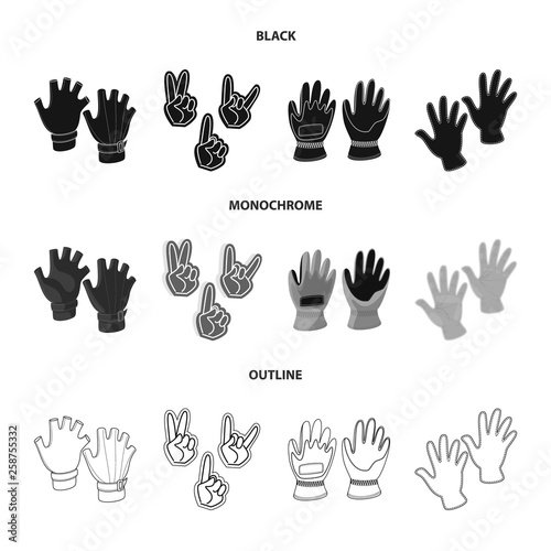 Isolated object of silhouette and safety logo. Set of silhouette and comfort vector icon for stock.