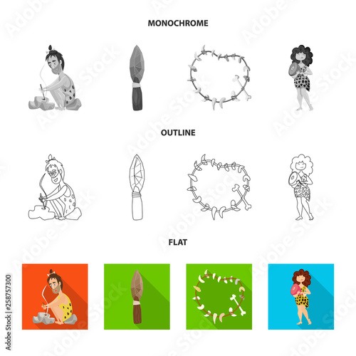 Isolated object of evolution  and prehistory symbol. Set of evolution  and development  stock vector illustration.