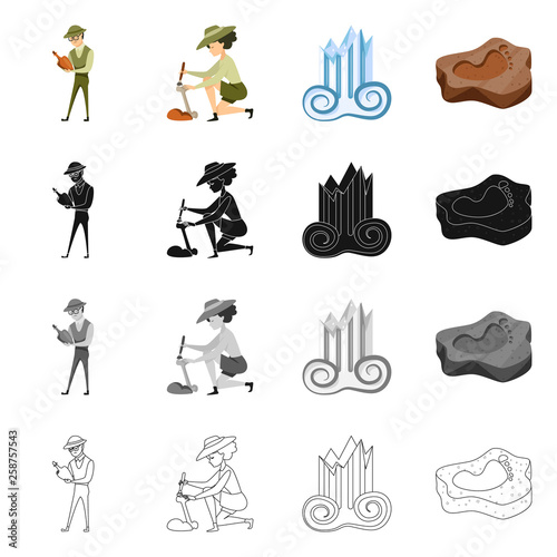Vector illustration of story and items sign. Collection of story and attributes  vector icon for stock.