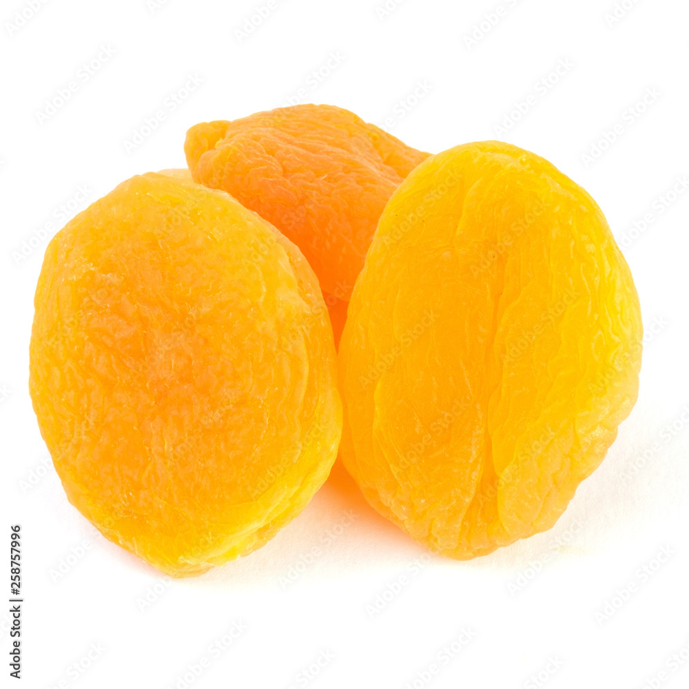 Tasty apricots on white background, top view. Dried fruit as healthy food Tasty apricots on white background, top view. Dried fruit as healthy food
