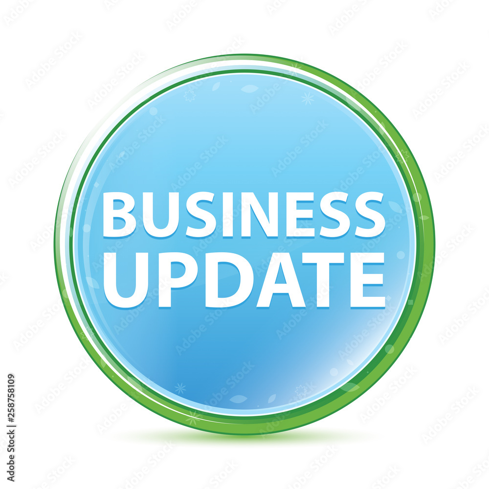Business Update natural aqua cyan blue round button Business Update natural aqua cyan blue round button
