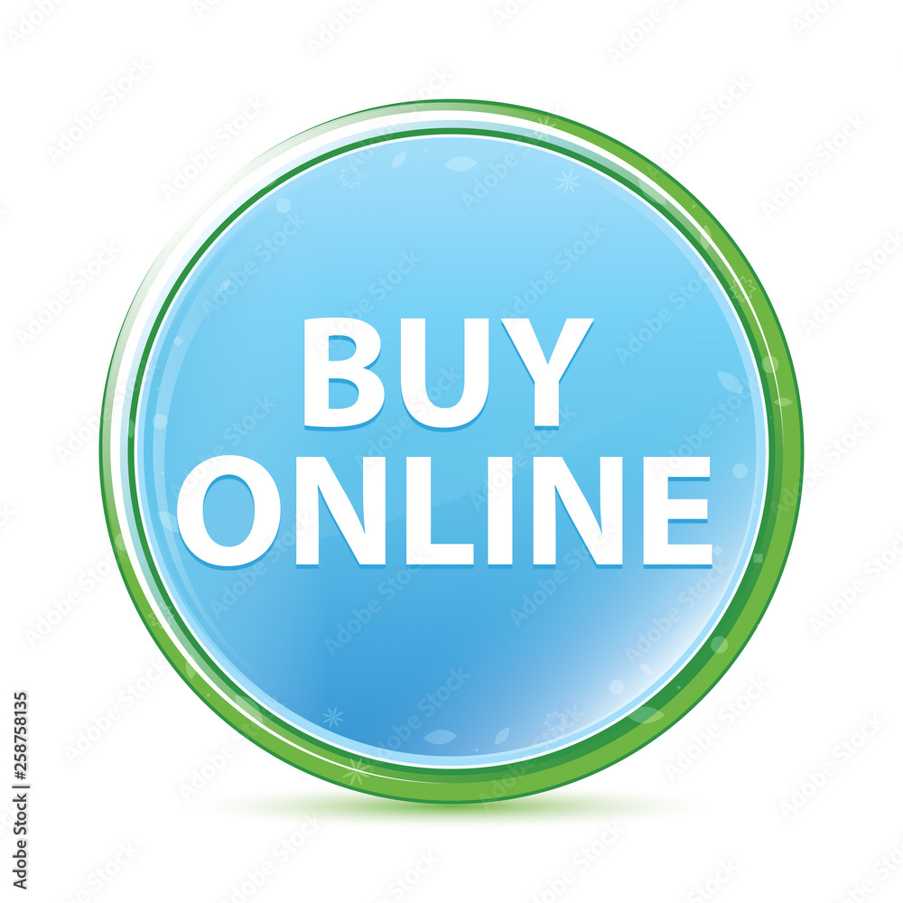 Buy Online natural aqua cyan blue round button Buy Online natural aqua cyan blue round button