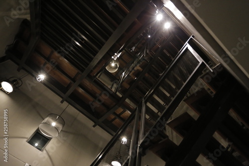 stair , iron staircase , lamp , Mysterious