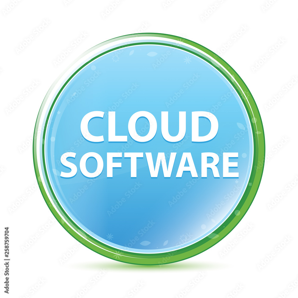 Cloud Software natural aqua cyan blue round button Cloud Software natural aqua cyan blue round button