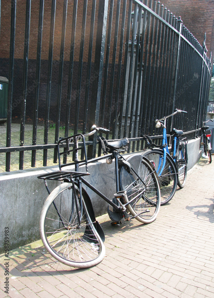 Bicycles in Holland in Amsterdam. Bicycles in Holland in Amsterdam.