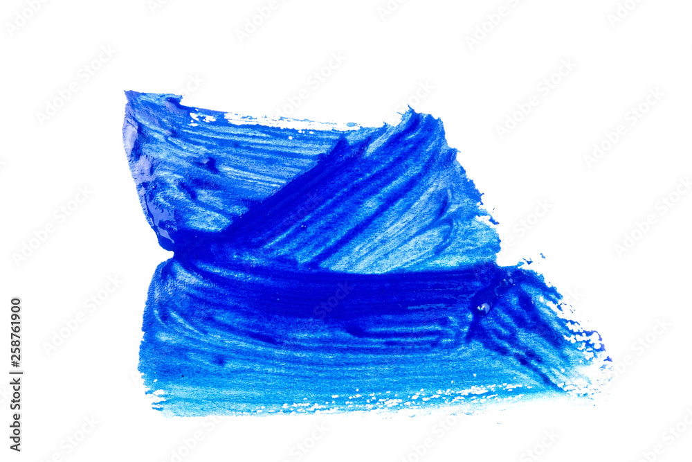 blue paint on white background