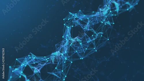 close up view of a dna double helix rotating (3d render)