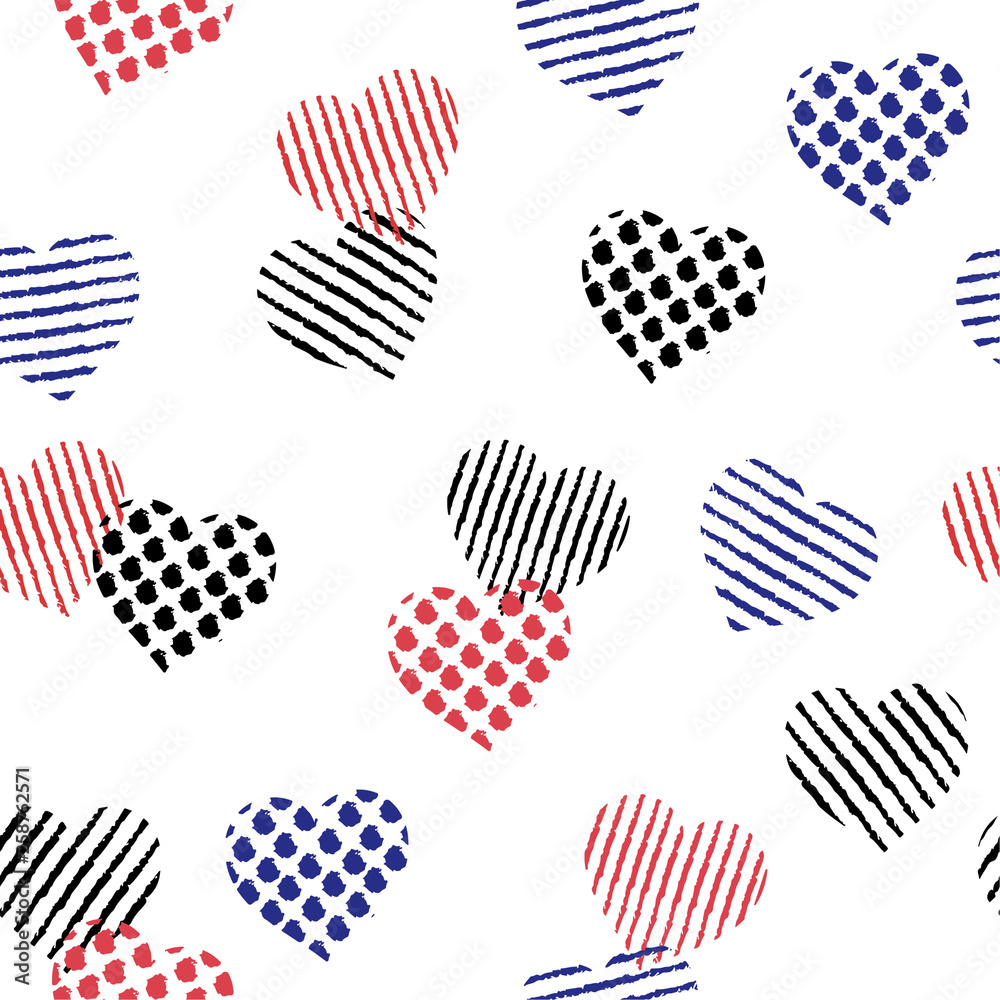 Pattern fill in the heart shape with stripe ,polka dots in hand painting brush for valentines,design for fashion,fabric,web,walppaper and all prints Pattern fill in the heart shape with stripe ,polka dots in hand painting brush for valentines,design for fashion,fabric,web,walppaper and all prints