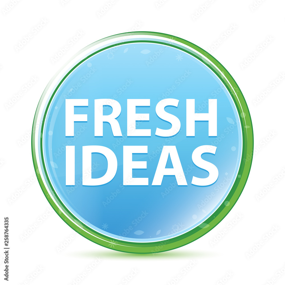Fresh Ideas natural aqua cyan blue round button Fresh Ideas natural aqua cyan blue round button