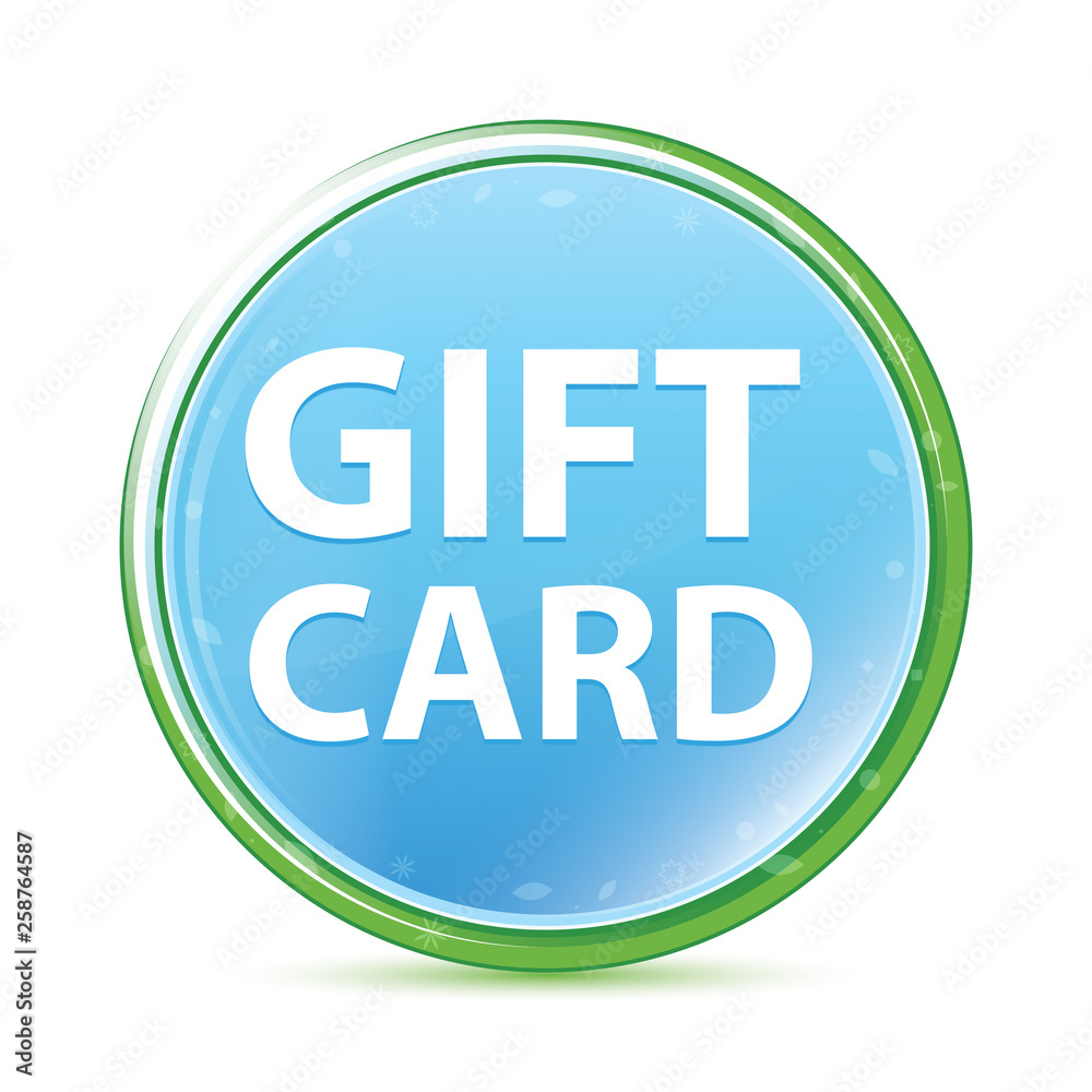 Gift Card natural aqua cyan blue round button Gift Card natural aqua cyan blue round button