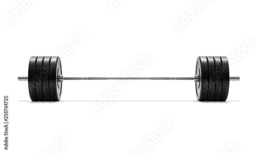 Barbell on white background, including clipping path