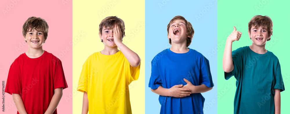 Obraz premium Kid with a colored shirt