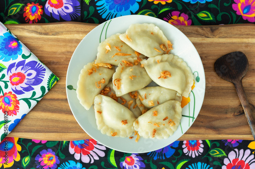 Dumplings, a traditional dish from Eastern Europe photo