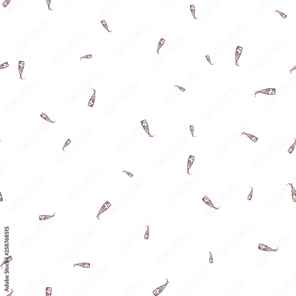 Seamless pattern of houses in doodle style.