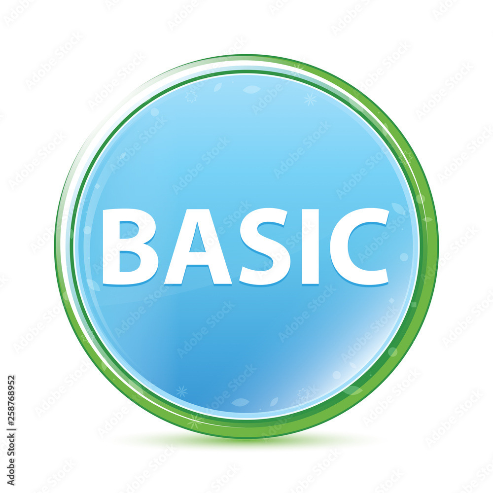Basic natural aqua cyan blue round button Basic natural aqua cyan blue round button