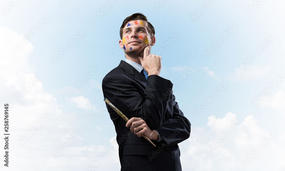 Inspiration of young creative businessman Inspiration of young creative businessman