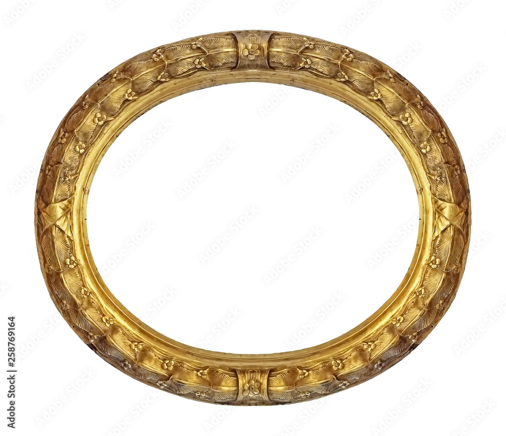 Golden frame for paintings, mirrors or photo isolated on white background Golden frame for paintings, mirrors or photo isolated on white background