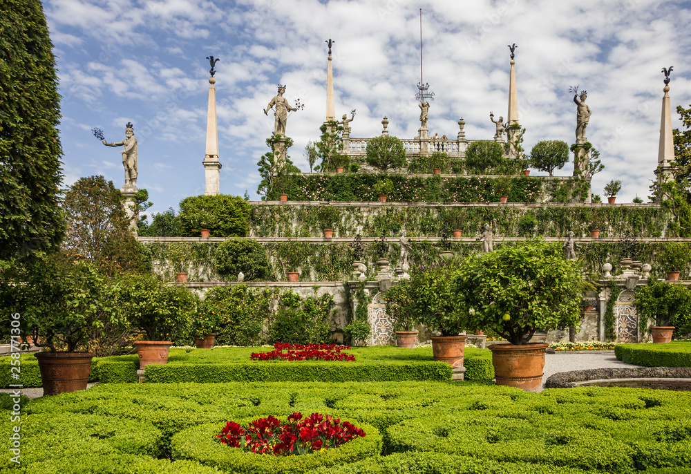 Lombardy, Italy: Park of Borromeo palace, isola Bella island.