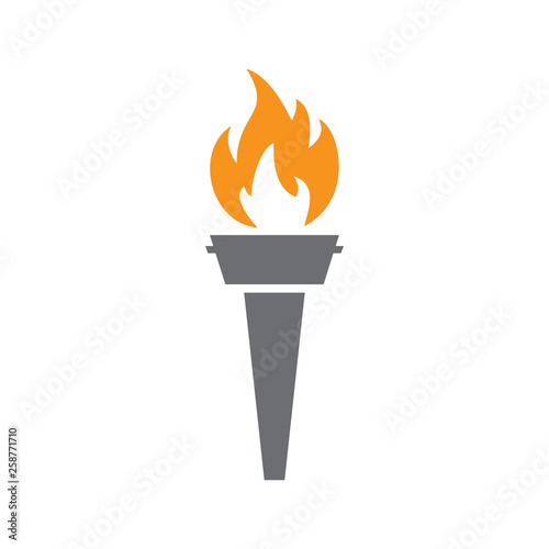 Torch icon on background for graphic and web design. Simple vector sign. Internet concept symbol for website button or mobile app. © Andre