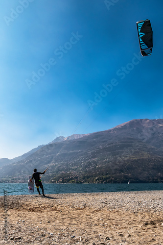 Kitesurfer on Lake Como