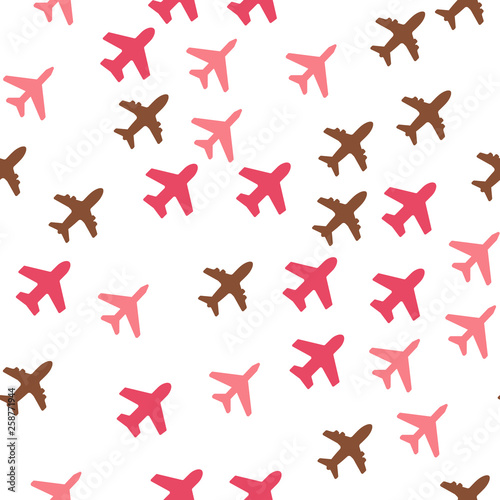 Plain Aircraft travel concept. Seamless vector EPS 10 pattern
