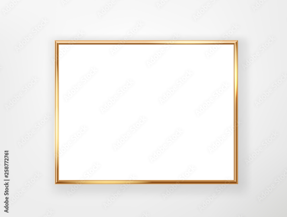 Blank frame with gold border. Template for a text Blank frame with gold border. Template for a text