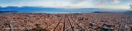 Barcelona skyline aerial view