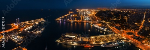 Barcelona Coast aerial night view © rabbit75_fot